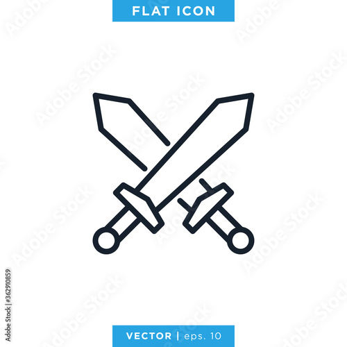 Sword Icon Vector Logo Design Template