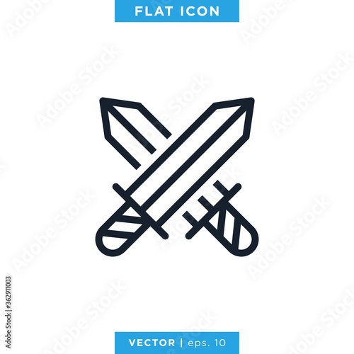 Sword Icon Vector Logo Design Template