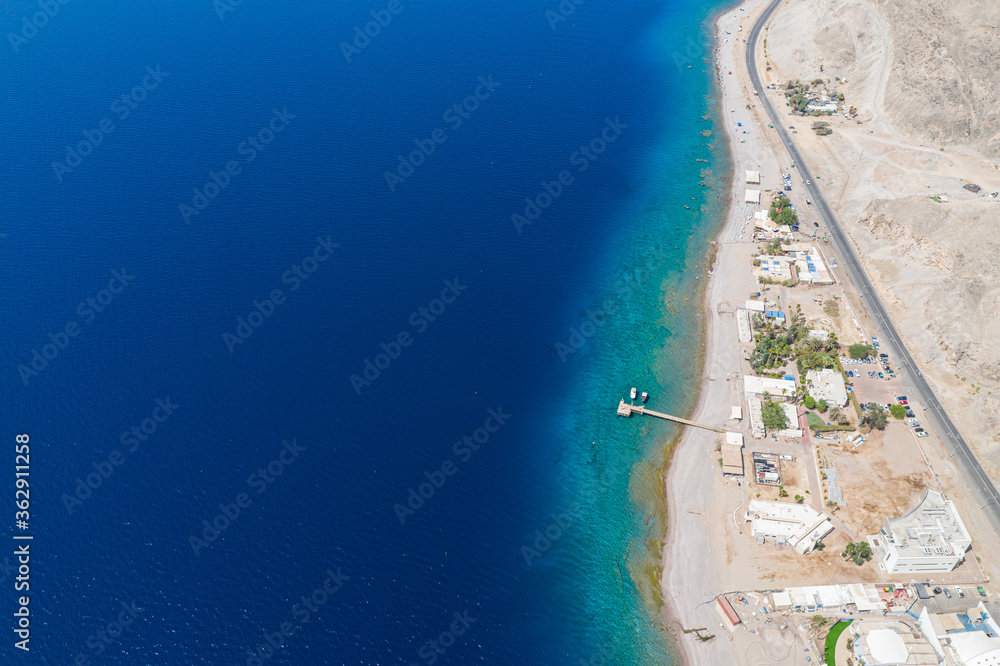 Aerial view of the Red sea, South Israel