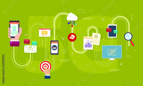 Modern 5G technology concept communication and networking in a digital society. vector illustrator