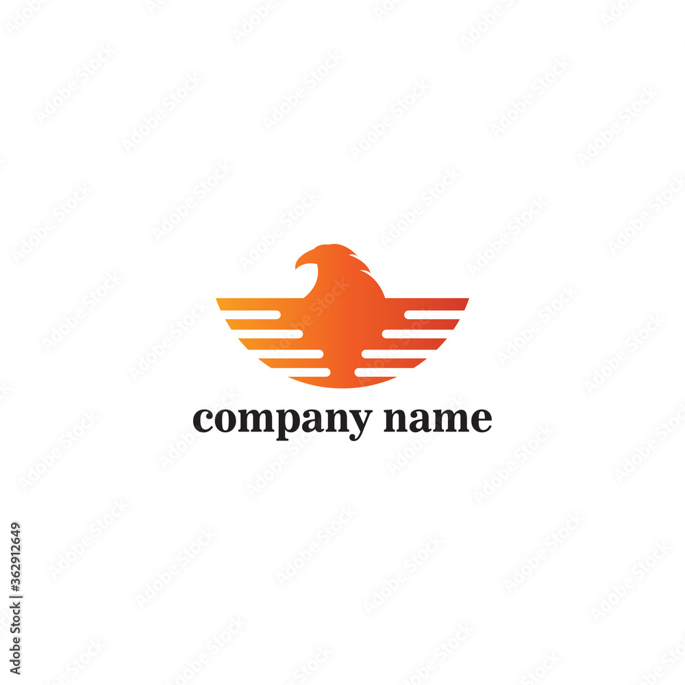 Fototapeta premium logo sunset illustration of a color bird vector design