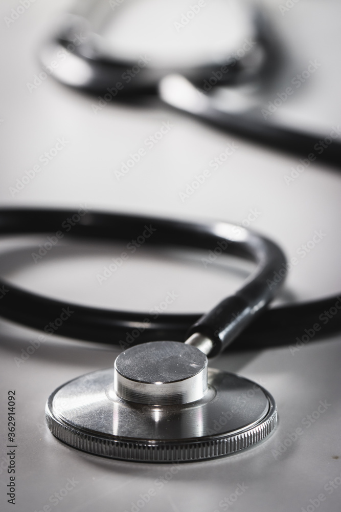White background doctor office with stethoscope White background doctor office with stethoscope