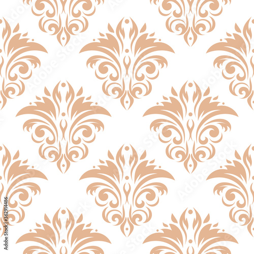 Floral seamless pattern. Beige and white background © Liudmyla