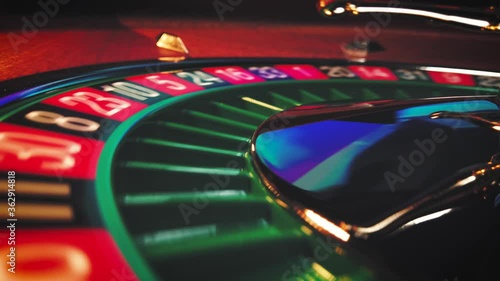 Roulette table close up at the Casino