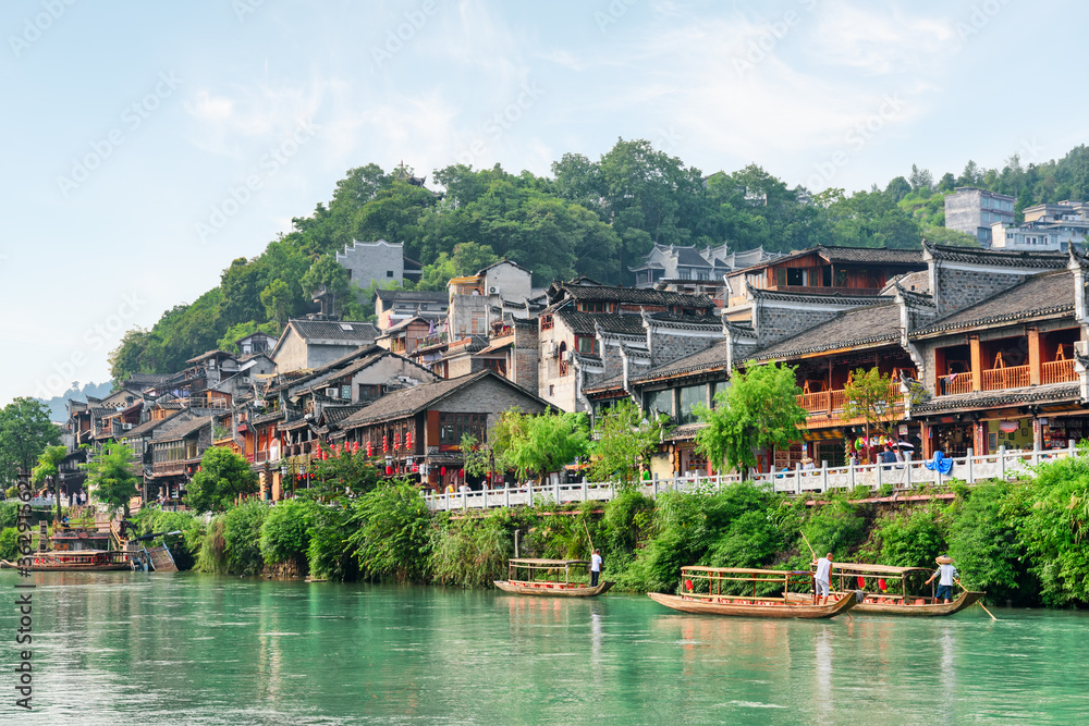 Awesome view of Phoenix Ancient Town and the Tuojiang River Awesome view of Phoenix Ancient Town and the Tuojiang River