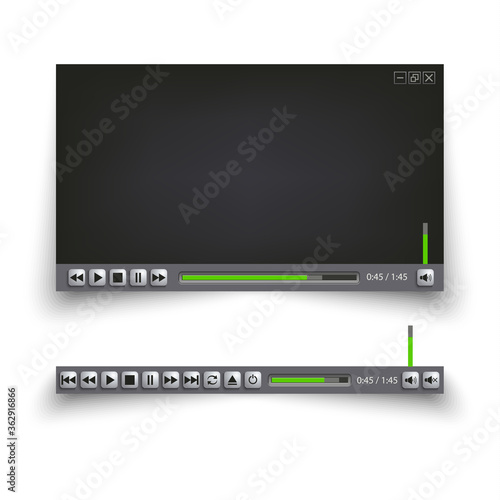 Video player for the web with design buttons