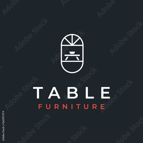 simple emblem table logo design inspiration