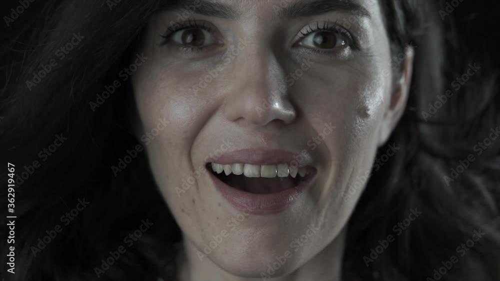 Close up face portrait of amazed, surprised, shocked beautiful young white Caucasian woman Close up face portrait of amazed, surprised, shocked beautiful young white Caucasian woman