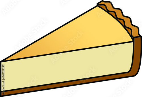 A slice of pie: baked cheesecake - thick.