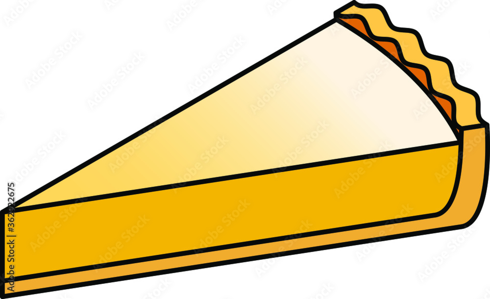 A slice of pie: baked yellow lemon. A slice of pie: baked yellow lemon.