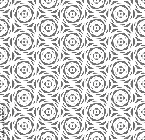 Repeat Elegant Graphic Circular Decor Texture. Repetitive Minimal Vector Continuous Textile Pattern. Seamless Asian Optical 