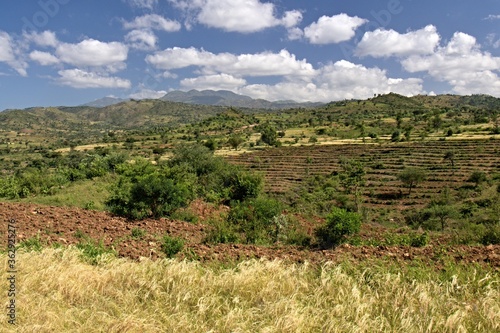 Landscape view near Konso city. Ethiopia. Africa.