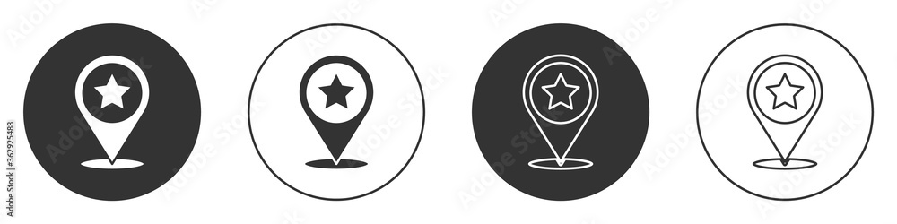 Black USA Independence day icon isolated on white background. 4th of July. United States of America country. Circle button. Vector. Black USA Independence day icon isolated on white background. 4th of July. United States of America country. Circle button. Vector.