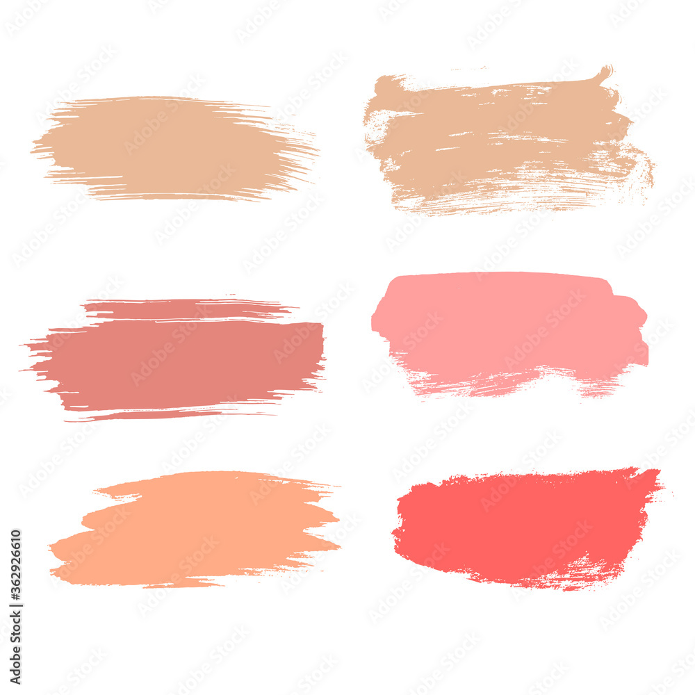 Makeup strokes, Set of lipstick swatches, Beauty and cosmetic nude, pink and red brush smudges vector background. smear make up lines collection, liquid make up texture isolated on white. Makeup strokes, Set of lipstick swatches, Beauty and cosmetic nude, pink and red brush smudges vector background. smear make up lines collection, liquid make up texture isolated on white.