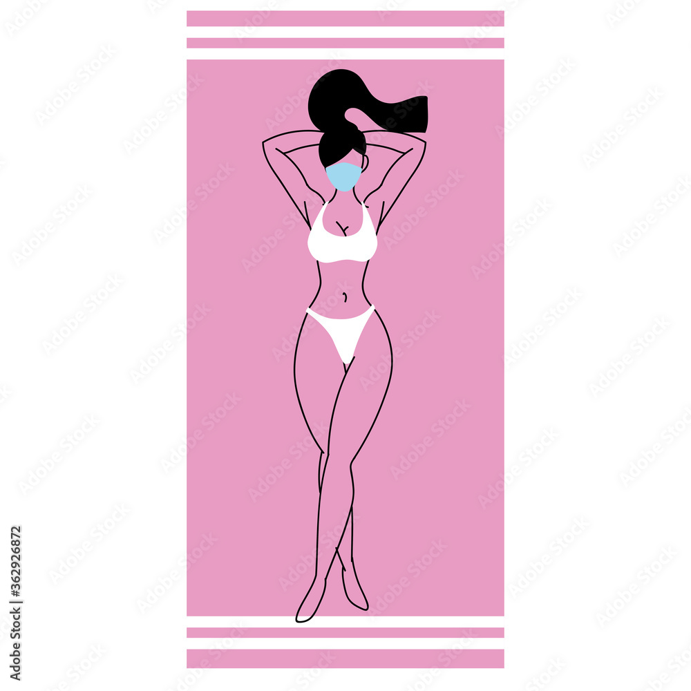 woman with mask and swimsuit summer woman with mask and swimsuit summer