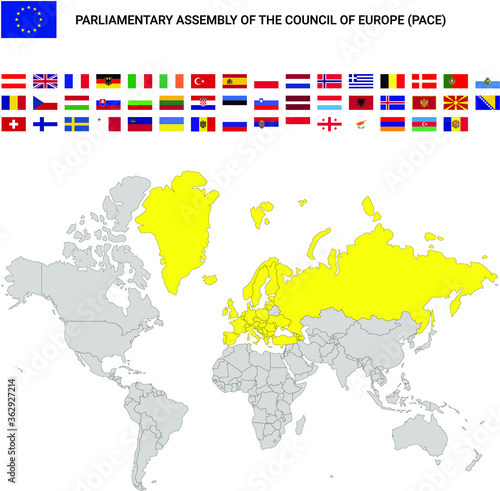 Map of Parliamentary Assembly of the Council of Europe  PACE 