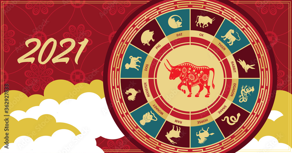 Vector image of a bull. The symbol of 2021. Bull and other animals of the eastern horoscope. Vector image of a bull. The symbol of 2021. Bull and other animals of the eastern horoscope.
