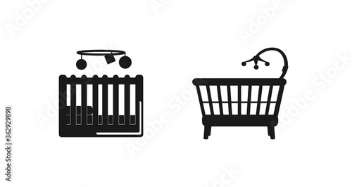 Baby bed icon. baby cradle icon. cradle icon