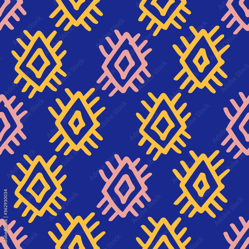 Traditional pattern with ethnic motifs in the Navajo style