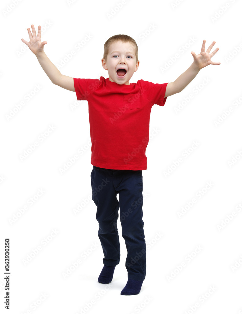 Funny little boy isolated on white Funny little boy isolated on white