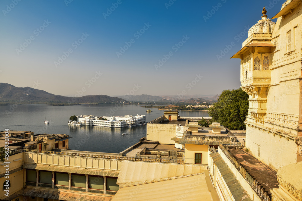 Beautiful view of Udaipur city Palace in Udaipur, Rajasthan, India Stock  Photo | Adobe Stock