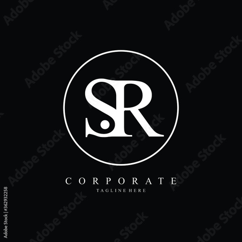 sr letter logo corporate. sr letter vector logo