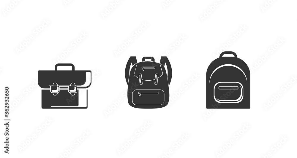 backpack. rucksack. Knapsack. Schoolbag. Sack icon set backpack. rucksack. Knapsack. Schoolbag. Sack icon set