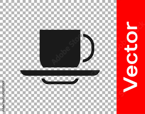 Black Coffee cup icon isolated on transparent background. Tea cup. Hot drink coffee. Vector.