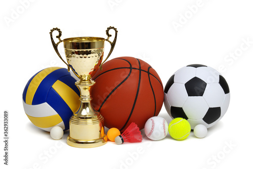 Wallpaper Mural Sports equipment isolated on white Torontodigital.ca