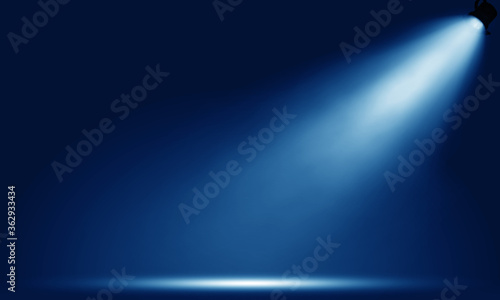 Concert stage with blue spotlight photo