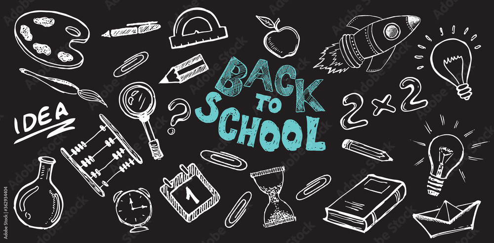 Back to school. Hand drawn vector illustration Back to school. Hand drawn vector illustration