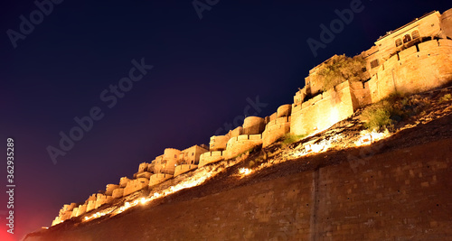 Canvas Print Jaisalmer fort oudoor and street view, Rajasthan, India.
