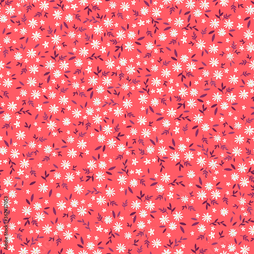Lovely ditsy floral seamless pattern, tiny hand drawn flowers, great as background, for textiles, banners, wallpapers, wrapping - vector design