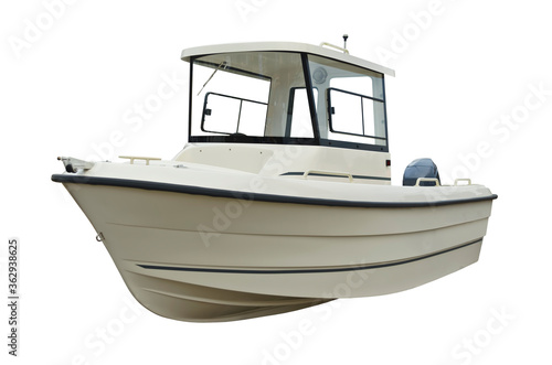 Motor boat for the fishing isolated on a white background