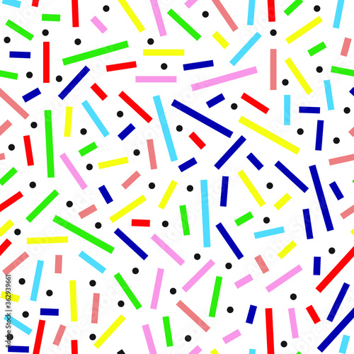 Geometric Vector pattern. Hipster fashion Memphis style.