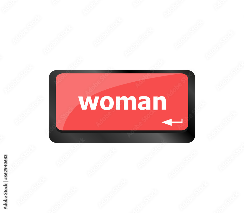woman words on computer pc keyboard keys woman words on computer pc keyboard keys