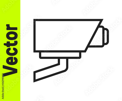 Black line Security camera icon isolated on white background. Vector.