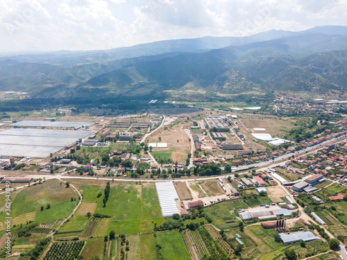 Aerial view of town of Kresna   Bulgaria