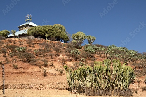 View of the church in Megab village. Tigray Region. Ethiopia. Africa. photo