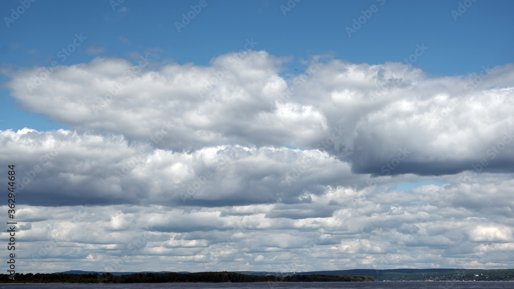 sky and clouds over the Volga river