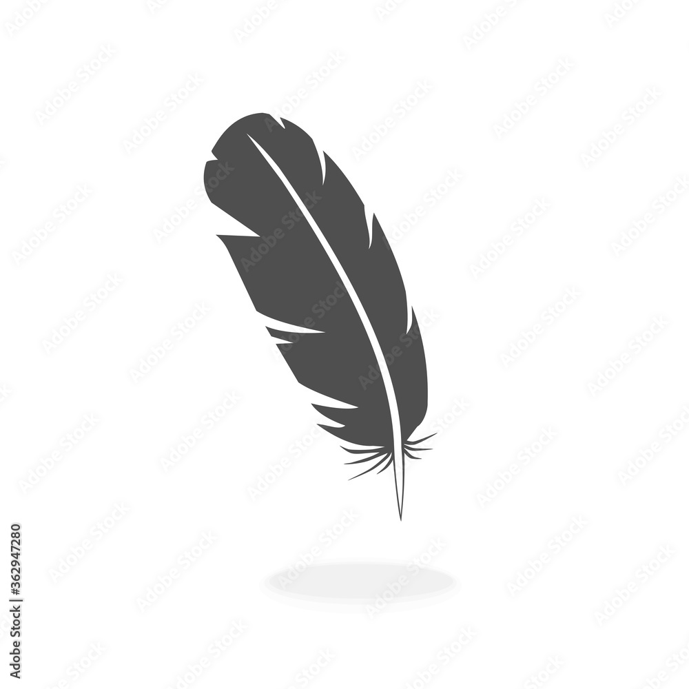 Feather Quill Black Silhouette Vector Icon Illustration Sign Symbol Feather Quill Black Silhouette Vector Icon Illustration Sign Symbol