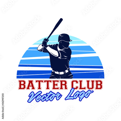 Baseball Batter Club Vector Logo Concept