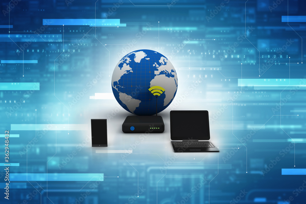 3d rendering Social network and mobile communication concept 3d rendering Social network and mobile communication concept