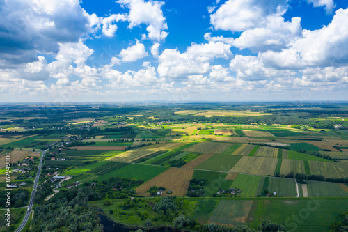 Vistula river in Poland. Aerial view of Vistula river, the longest river in Poland. photo