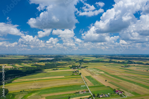 Aerial view of rural lanndscape in Poland.