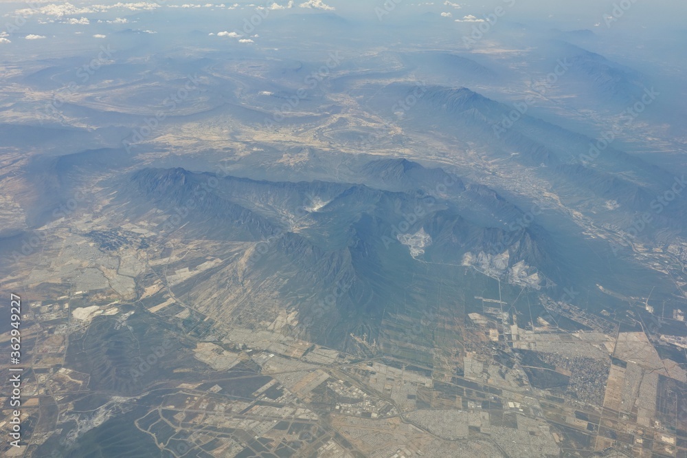 Aerial view of mountains in Northern Mexico