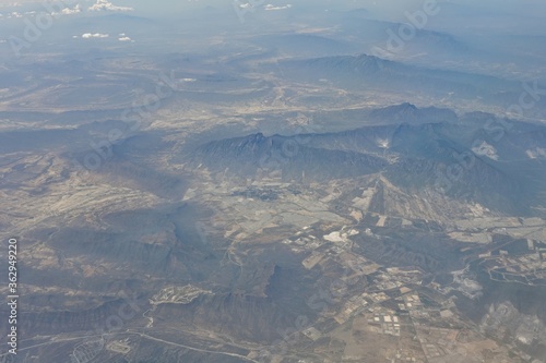 Aerial view of mountains in Northern Mexico