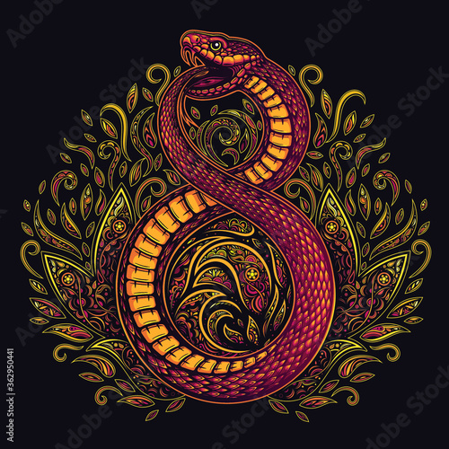 Vector Abstract Red Snake Illustration