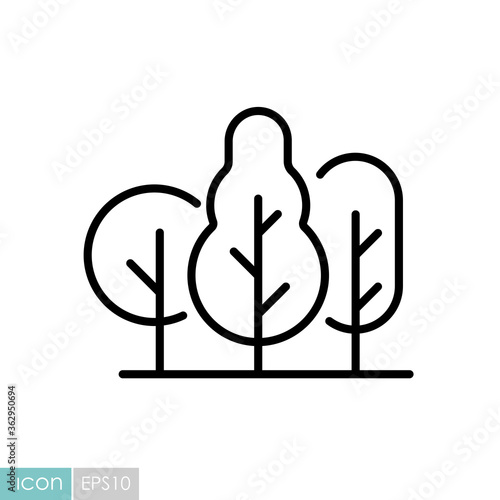 Deciduous forest vector icon. Nature sign