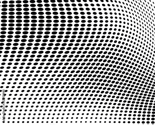 Black and white vector halftone. Industrial half tone texture. Subtle dotted gradient